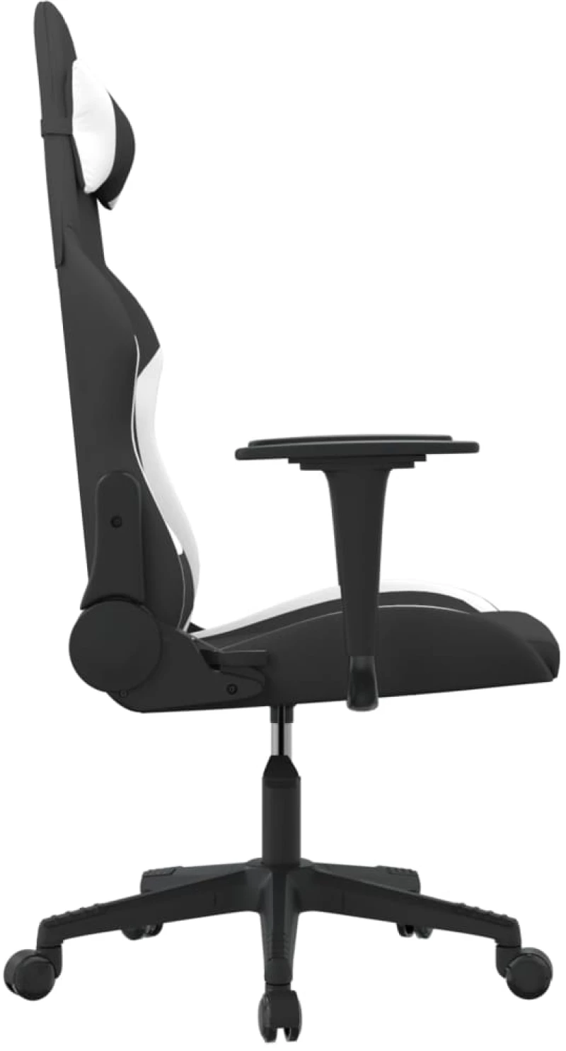 vidaXL Καρέκλα Gaming Μαύρη και Λευκό Υφασμάτινη  Μαύρο