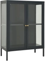 vidaXL Μπουφές Ανθρακί 75 x 35 x 105 εκ. από Ατσάλι και Γυαλί N/A Ανθρακί