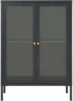 vidaXL Μπουφές Ανθρακί 75 x 35 x 105 εκ. από Ατσάλι και Γυαλί N/A Ανθρακί