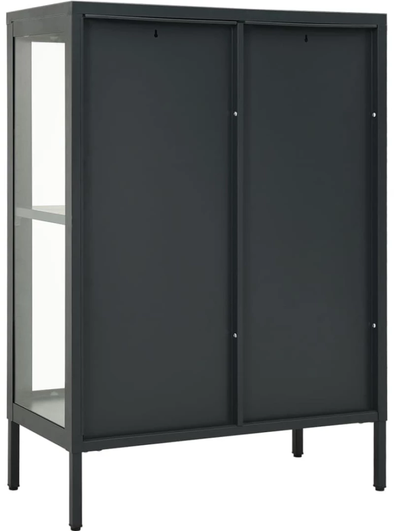 vidaXL Μπουφές Ανθρακί 75 x 35 x 105 εκ. από Ατσάλι και Γυαλί N/A Ανθρακί