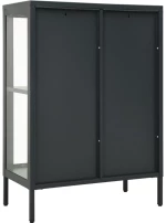 vidaXL Μπουφές Ανθρακί 75 x 35 x 105 εκ. από Ατσάλι και Γυαλί N/A Ανθρακί