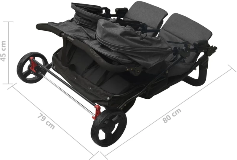 vidaXL Καρότσι Διδύμων Ανθρακί Ατσάλινο  Ανθρακί