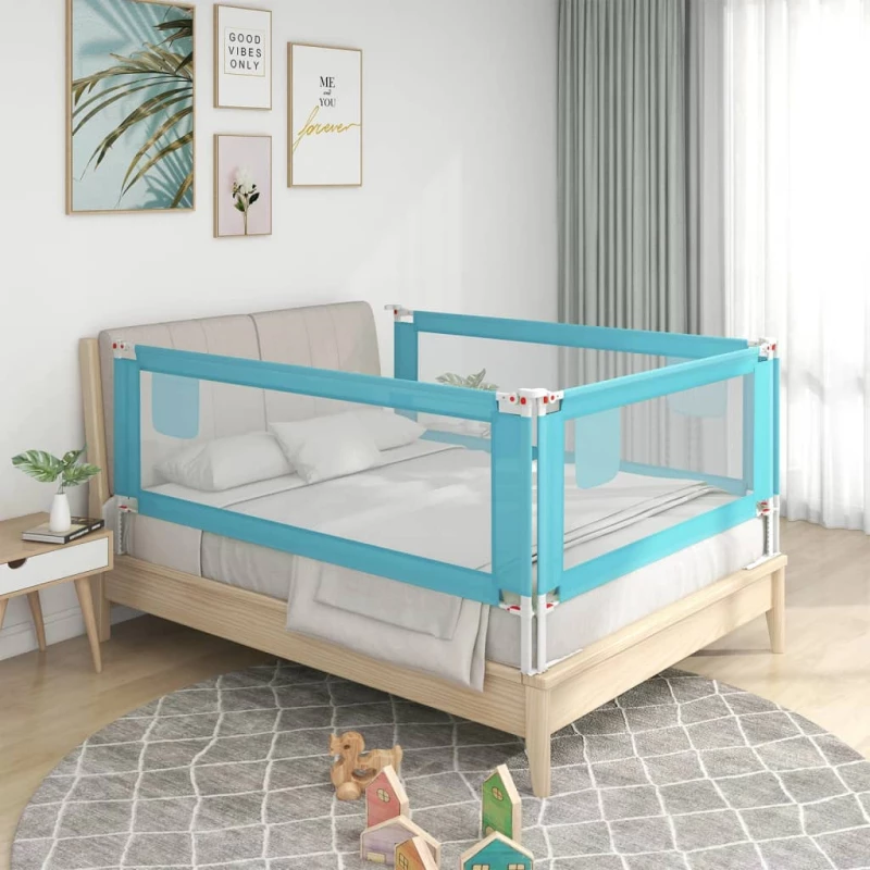 vidaXL Μπάρα Κρεβατιού Προστατευτική Μπλε 150 x 25 εκ. Υφασμάτινη 150 x 25 cm Μπλε