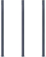vidaXL Στύλοι Περίφραξης 3 τεμ. Σκούρο Γκρι 185 εκ. Αλουμινίου N/A Γκρι