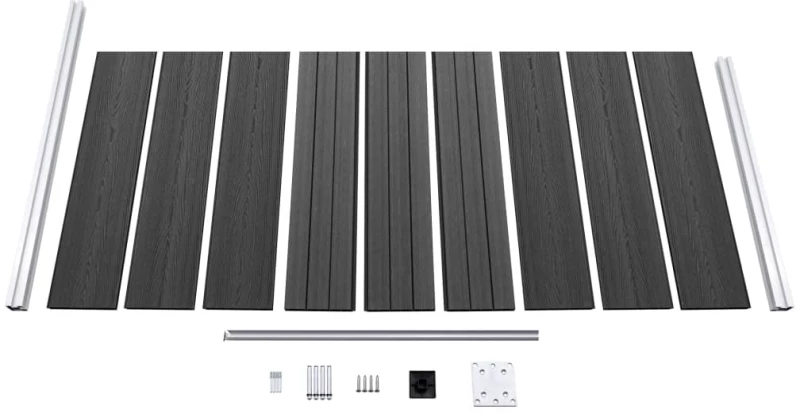 vidaXL Πάνελ Περίφραξης Μαύρο 95 x 186 εκ. από WPC N/A Μαύρο