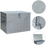 vidaXL Κουτί Αποθήκευσης Ασημί 610 x 430 x 455 εκ. Αλουμινίου  Ασήμι