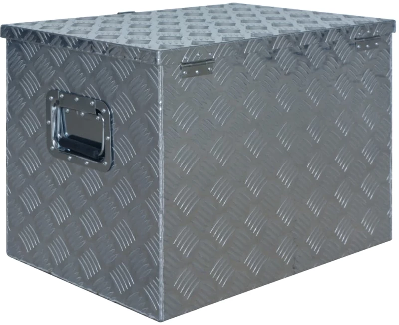 vidaXL Κουτί Αποθήκευσης Ασημί 610 x 430 x 455 εκ. Αλουμινίου  Ασήμι