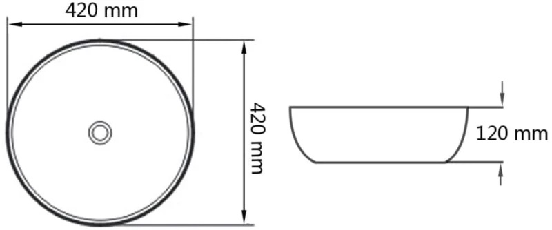 vidaXL Νιπτήρας Στρογγυλός Λευκός 42 x 12 εκ. Κεραμικός  Λευκό