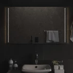 vidaXL Καθρέφτης Μπάνιου με LED 100x60 εκ. 100 x 60 cm Διαφανές