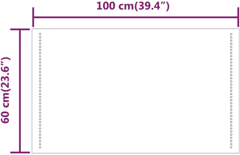 vidaXL Καθρέφτης Μπάνιου με LED 100x60 εκ. 100 x 60 cm Διαφανές