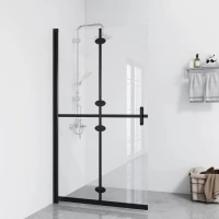 vidaXL Διαχωριστικό Ντουζιέρας Πτυσσόμενο Διαφανές 120x190εκ Γυαλί ESG 120 x 190 cm Διαφανές