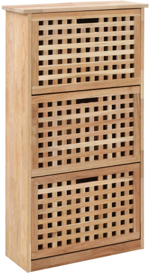 vidaXL Παπουτσοθήκη 55 x 20 x 104 εκ. από Μασίφ Ξύλο Καρυδιάς 55 x 20 x 104 cm Καφέ