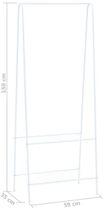 vidaXL Κρεμάστρα Ρούχων Δαπέδου Λευκή 59 x 35 x 150 εκ. N/A Λευκό