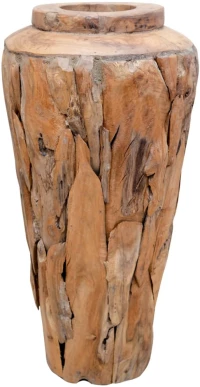 vidaXL Βάζο Διακοσμητικό 40 x 60 εκ. από Μασίφ Ξύλο Teak 40 x 60 cm Καφέ