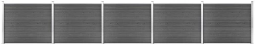 vidaXL Σετ Πάνελ Περίφραξης Μαύρο 872 x 146 εκ. από WPC 872 x 146 cm Μαύρο