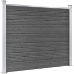 vidaXL Σετ Πάνελ Περίφραξης Μαύρο 872 x 146 εκ. από WPC 872 x 146 cm Μαύρο