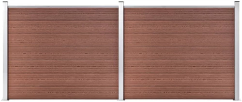 vidaXL Σετ Πάνελ Περίφραξης Καφέ 353 x 146 εκ. από WPC 353 x 146 cm Καφέ