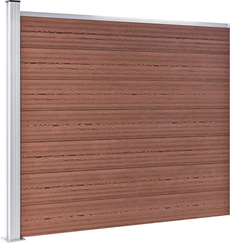 vidaXL Σετ Πάνελ Περίφραξης Καφέ 353 x 146 εκ. από WPC 353 x 146 cm Καφέ