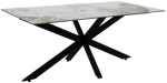 Τραπέζι Bethan pakoworld sintered stone λευκό μαρμάρου-μαύρο 180x90x75εκ