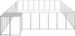 vidaXL Σπιτάκι Σκύλου Ασημί 30,25 μ² Ατσάλινο 30.25 m² Ασήμι