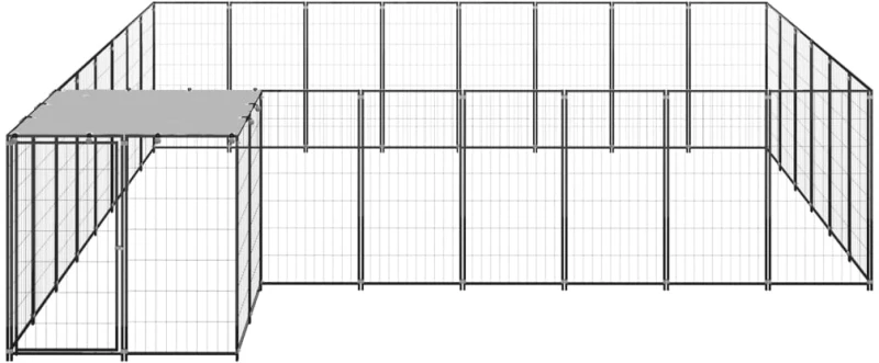 vidaXL Σπιτάκι Σκύλου Μαύρο 15,73 μ² Ατσάλινο 15.73 m² Μαύρο