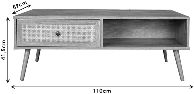 Τραπέζι σαλονιού Oslo pakoworld sonoma 110x59x41,5εκ