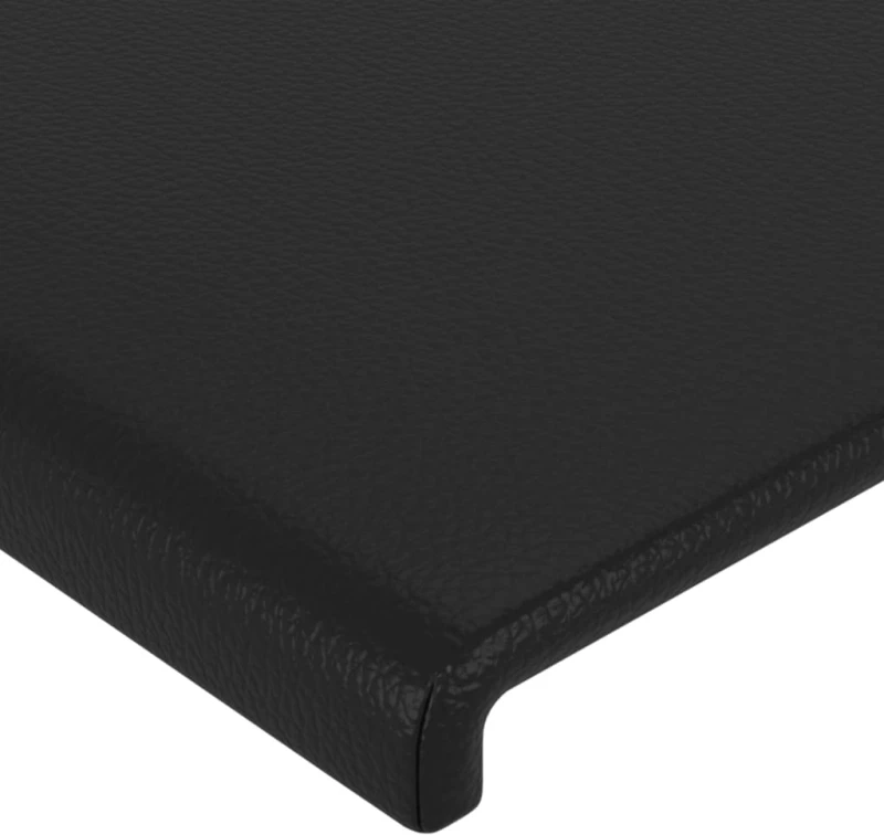 vidaXL Πλαίσιο Κρεβατιού με Κεφαλάρι Μαύρο90x200εκ. από ΣυνθετικόΔέρμα 90 x 200 cm Μαύρο