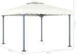 vidaXL Κιόσκι Κρεμ 300 x 300 εκ. Αλουμινίου N/A Κρεμ