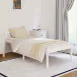 vidaXL Πλαίσιο Κρεβατιού Λευκό 90x190 εκ. Μασίφ Ξύλο Πεύκου 3FT Single 3FT Single Λευκό