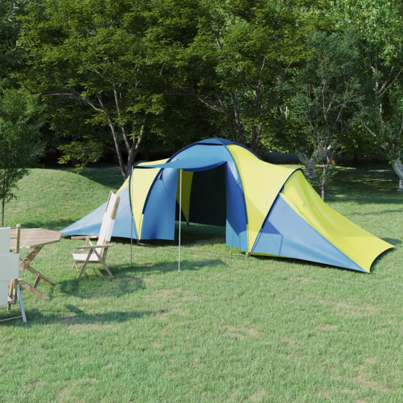 vidaXL Σκηνή Camping 6 Ατόμων Μπλε / Κίτρινο N/A Μπλε