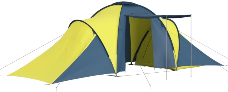 vidaXL Σκηνή Camping 6 Ατόμων Μπλε / Κίτρινο N/A Μπλε