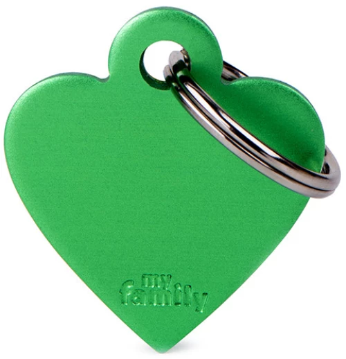 MY FAMILY BASIC GREEN HEART SMALL TAG 3X2CM