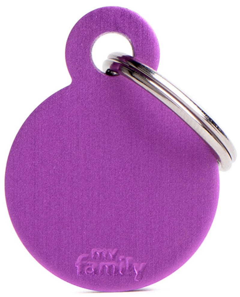 ΤΑΥΤΟΤΗΤΑ ΣΚΥΛΟΥ MY FAMILY BASIC PURPLE ROUND TAG SMALL 3x2cm