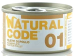 Υγρή Τροφή - Κονσέρβα Γάτας Natural Code 01 Adult Chicken Fillet 24x 85gr