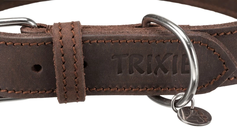 Δερμάτινο Περιλαίμιο Σκύλου Trixie Rustic L-XL 30mm x 57-66cm Μαύρο