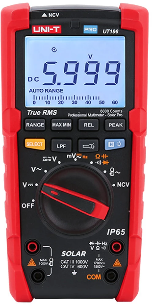 UNI-T ψηφιακό πολύμετρο Solar Pro UT196  1700V DC/1500V AC  True RMS