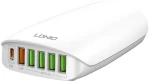 Ldnio Φορτιστής με 5 Θύρες USB-A και 1 USB-C 65W Λευκός A6573C - Λευκό