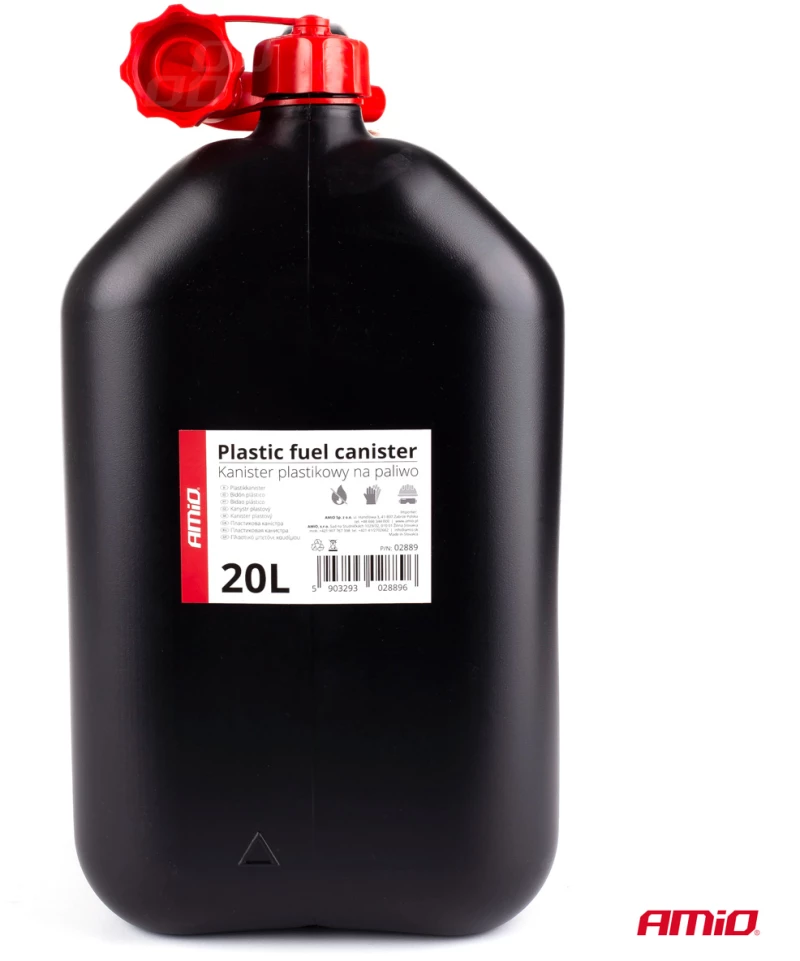 AMIO ΜΠΕΤΟΝΙ ΠΛΑΣΤΙΚΟ 20L ΜΑΥΡΟ ΜΕ ΚΟΚΚΙΝΟ ΣΤΟΜΙΟ 02889/AM