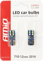 AMIO T10 12V W2,1x9,5d ΛΕΥΚΟ 5.600K 12SMDx2016 AMIO - 2 ΤΕΜ. 01638/AM
