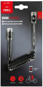 Lampa ΚΑΛΩΔΙΟ ΦΟΡΤΙΣΗΣ E-BIKE SPRING MICRO USB>TYPE-C ΣΠΙΡΑΛ 25>100cm L3870.5/T