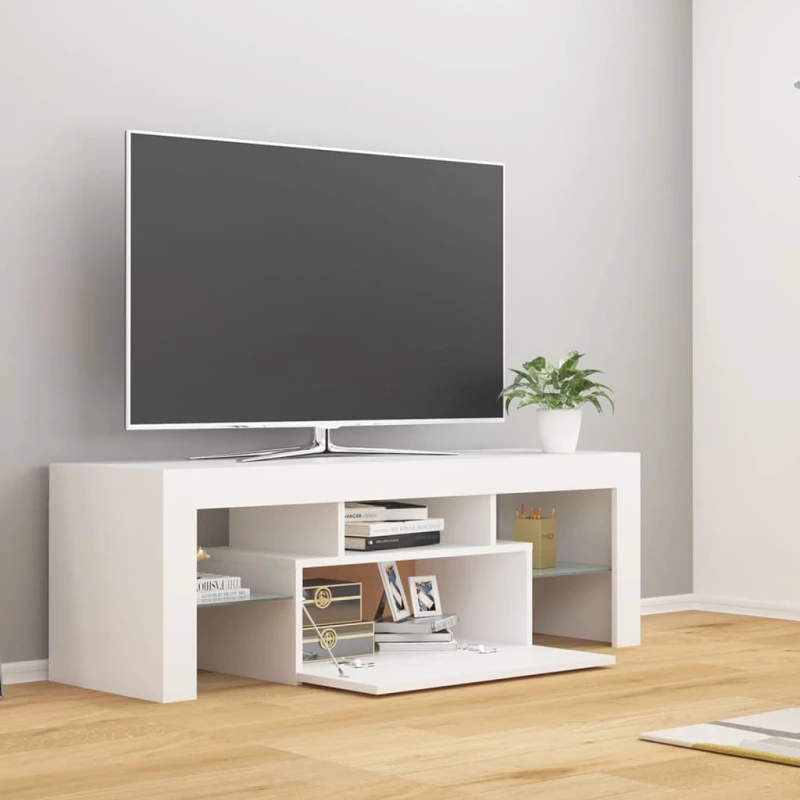 vidaXL Έπιπλο Τηλεόρασης με LED Λευκό 120 x 35 x 40 εκ. N/A Λευκό