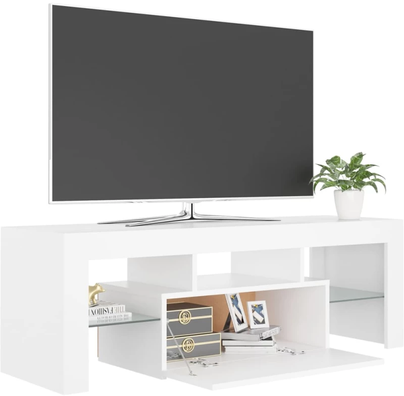 vidaXL Έπιπλο Τηλεόρασης με LED Λευκό 120 x 35 x 40 εκ. N/A Λευκό