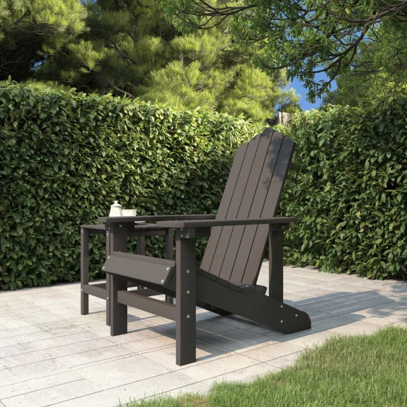 vidaXL Καρέκλα Κήπου Adirondack Ανθρακί από HDPE N/A Ανθρακί