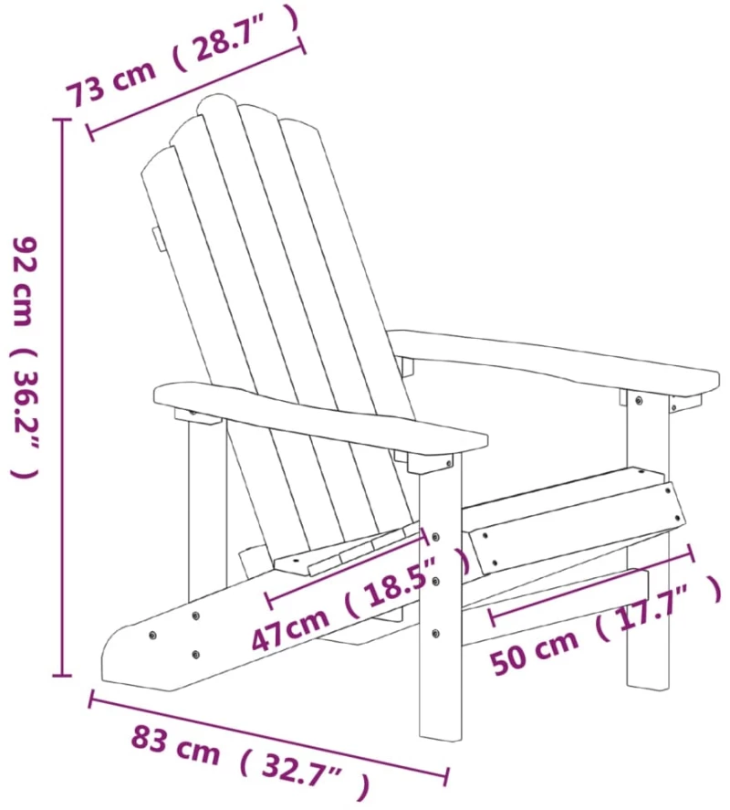 vidaXL Καρέκλα Κήπου Adirondack Ανθρακί από HDPE N/A Ανθρακί