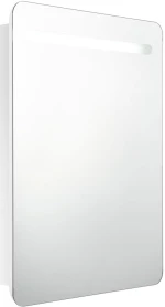 vidaXL Καθρέφτης Μπάνιου με Ντουλάπι & LED Λαμπερό Λευκό 60x11x80 εκ. N/A Λευκό