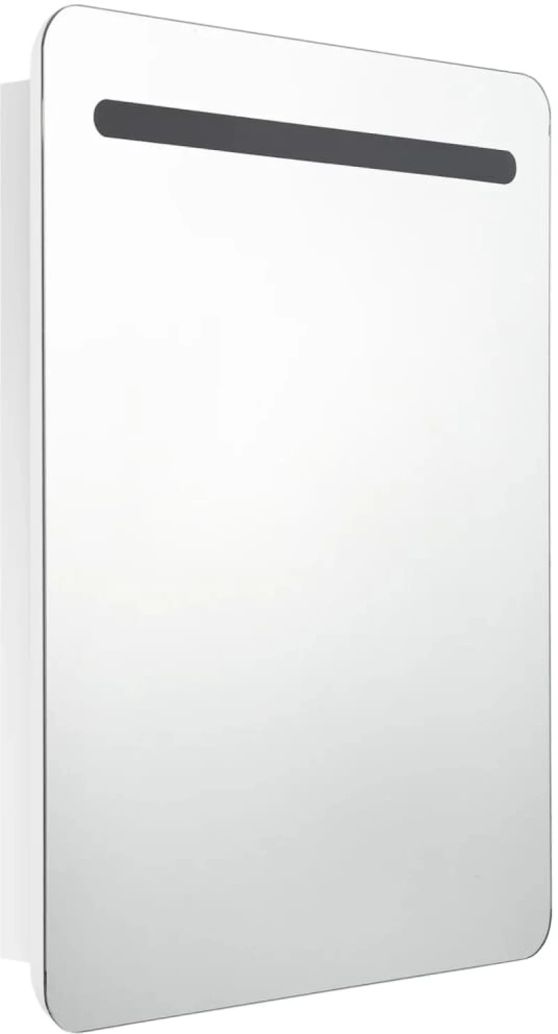 vidaXL Καθρέφτης Μπάνιου με Ντουλάπι & LED Λαμπερό Λευκό 60x11x80 εκ. N/A Λευκό