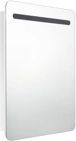 vidaXL Καθρέφτης Μπάνιου με Ντουλάπι & LED Λαμπερό Λευκό 60x11x80 εκ. N/A Λευκό