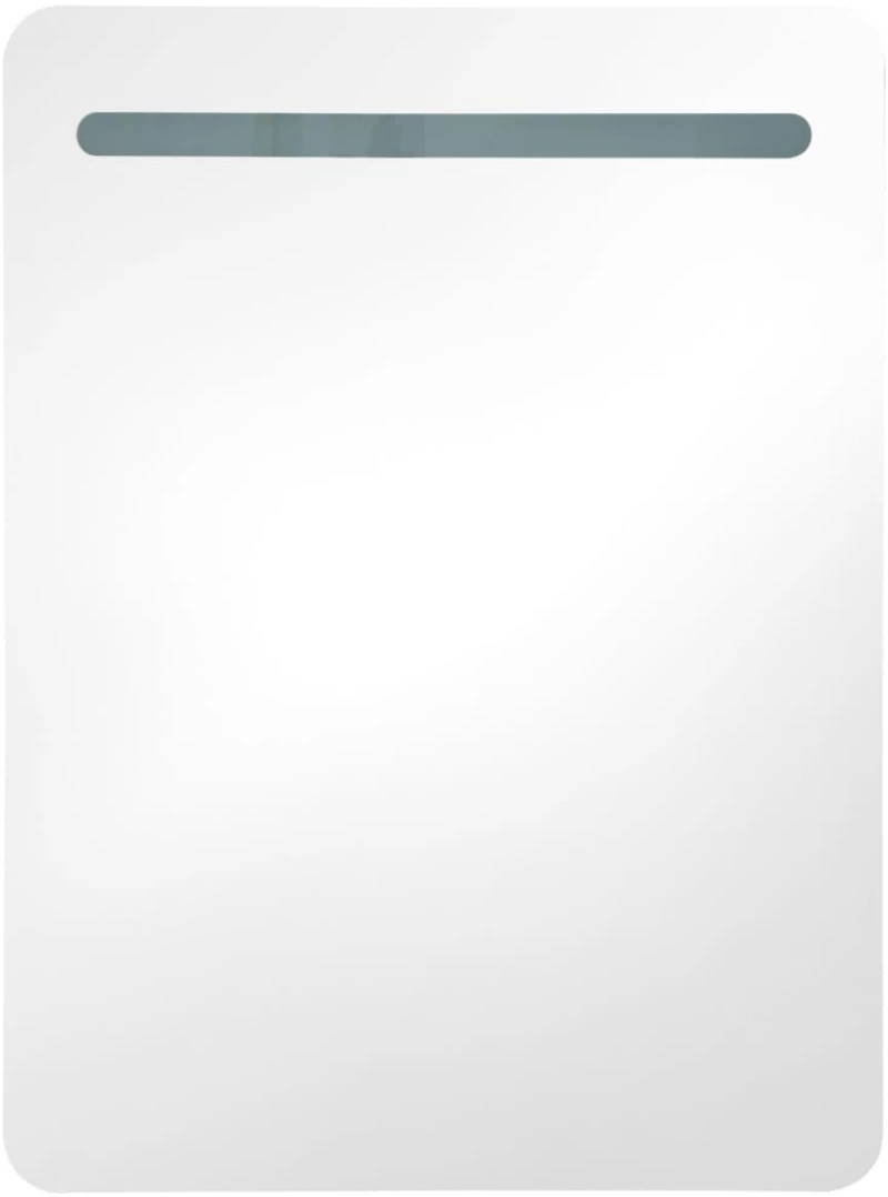 vidaXL Καθρέφτης Μπάνιου με Ντουλάπι & LED Λαμπερό Λευκό 60x11x80 εκ. N/A Λευκό
