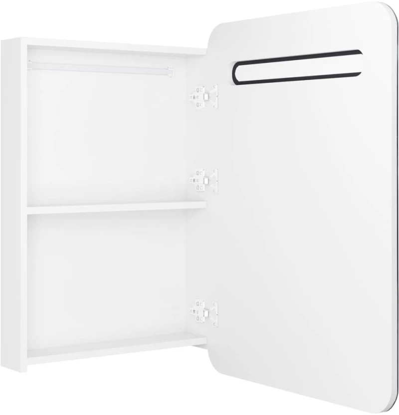 vidaXL Καθρέφτης Μπάνιου με Ντουλάπι & LED Λαμπερό Λευκό 60x11x80 εκ. N/A Λευκό