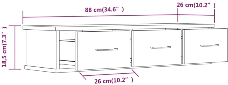vidaXL Ντουλάπι Τοίχου Καπνιστή Δρυς 88x26x18,5 εκ. Επεξεργασμένο Ξύλο N/A Καφέ